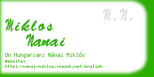 miklos nanai business card
